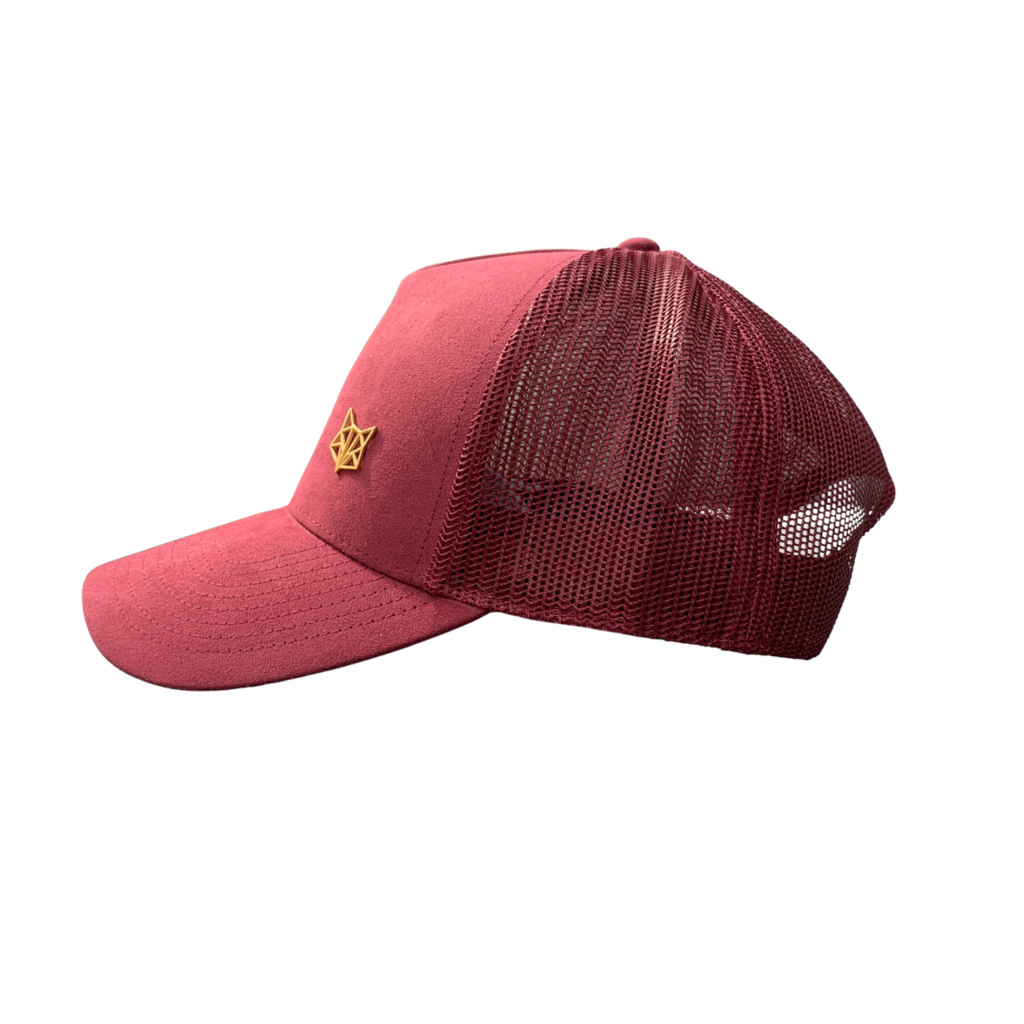 Cap TRC Suede Trucker Style Hat - Burgandy