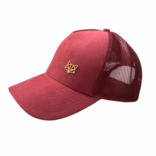 Cap TRC Suede Trucker Style Hat - Burgandy